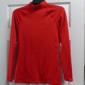 Under Armour Women's ColdGear Red Mock Neck Long Sleeve Pullover Style 1368702